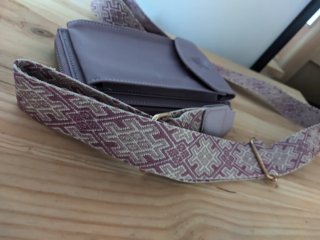 Bolsa teléfono monedero morado con 2 correas