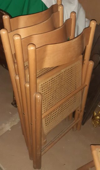 Sedie vintage in legno e paglia