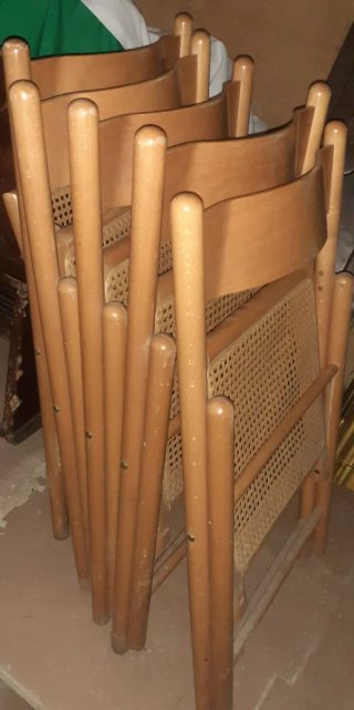 Sedie vintage in legno e paglia