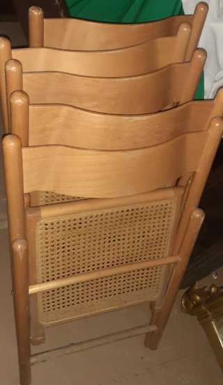 Sedie vintage in legno e paglia