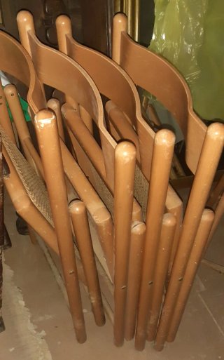 Sedie vintage in legno e paglia