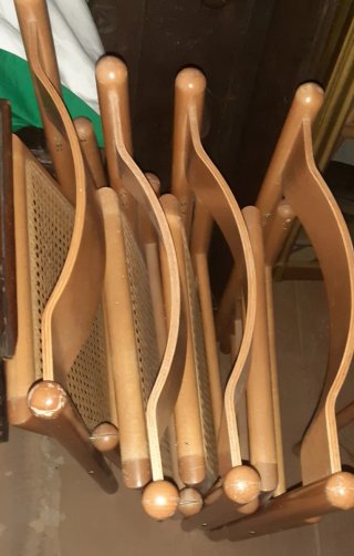 Sedie vintage in legno e paglia