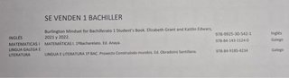 Libros 1 de bachiller IES Camilo Jose Cela