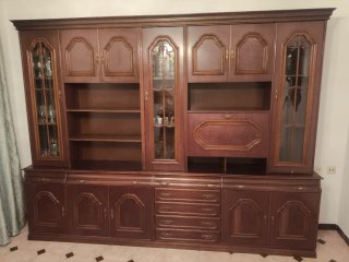 Mueble bar antiguo madera y cristal
