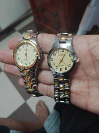 2 Relojes Geneva Oro y Plata