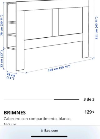 Cabecero BRIMNES Blanco