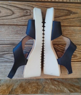 Sandalias plataforma piel Laura Azaña T37 Sandali