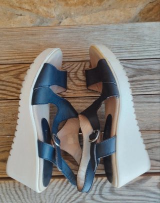 Sandalias plataforma piel Laura Azaña T37 Sandali