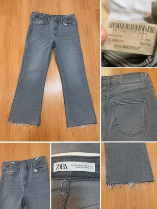 Pantalones Zara grises acampanados talla 42