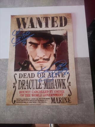 Póster Dracule Mihawk firmado One Piece