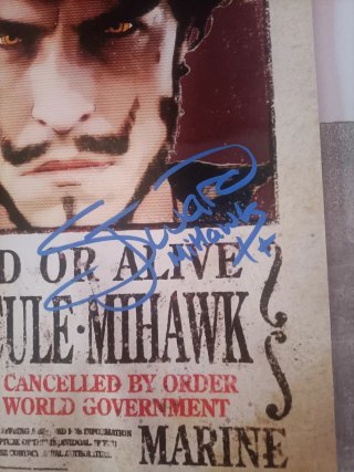 Póster Dracule Mihawk firmado One Piece