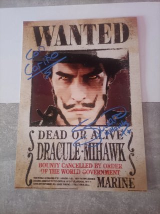 Póster Dracule Mihawk firmado One Piece