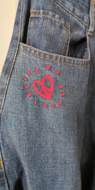 Desigual Pantalones Denim Anchos Azules