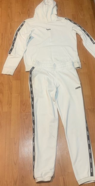 Conjunto Puma Blanco Sudadera y Pantalón