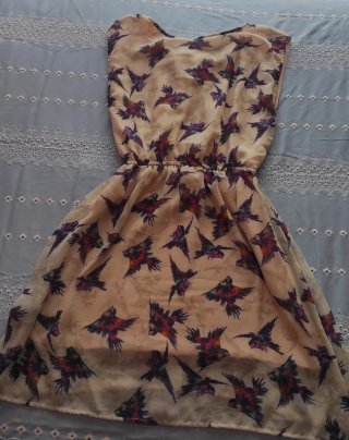 Vestido corto verano estampado pájaros