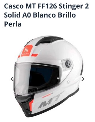 Casco MT FF126 Stinger 2 Blanco Perla