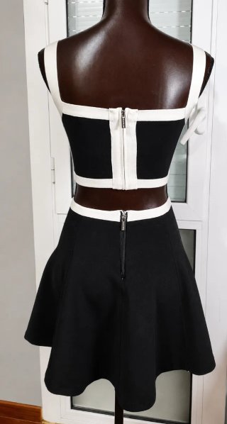 Vestido Marciano Negro y Blanco Talla XS