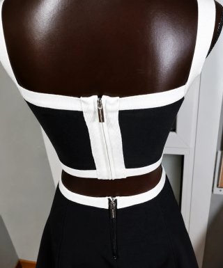 Vestido Marciano Negro y Blanco Talla XS