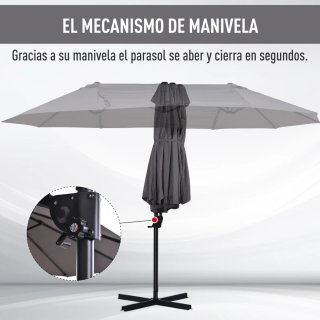 Sombrilla doble gris