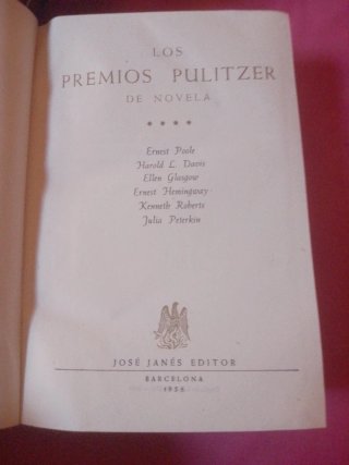 Lote 4 Libros Premios Pulitzer Novela 1937