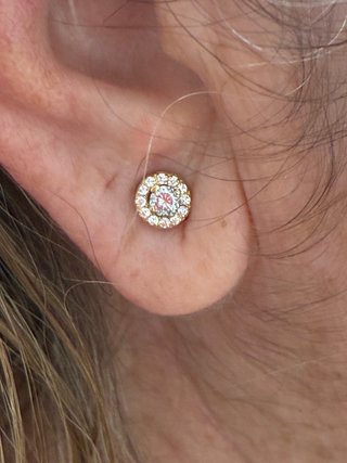 Pendientes Oro 18k Diamantes Naturales