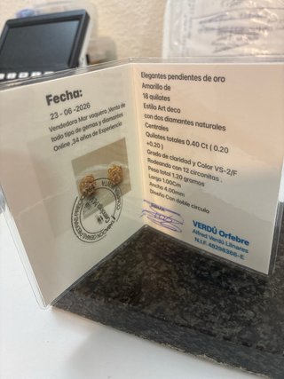 Pendientes Oro 18k Diamantes Naturales