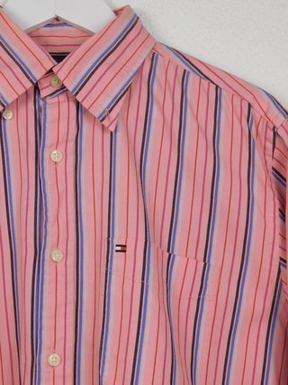 Tommy Hilfiger Shirt Striped Pink Cotton - M
