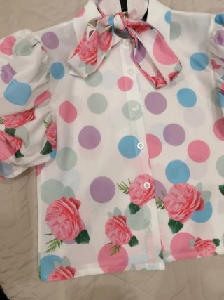 Camicetta a pois e fiori