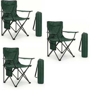 Pack 3 Sillas Camping Plegables Verdes