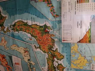 Gigante mapa Vintage Japón / Schulwandkarte