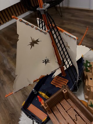 Lote Playmobil Barco Pirata y Torre Vigía
