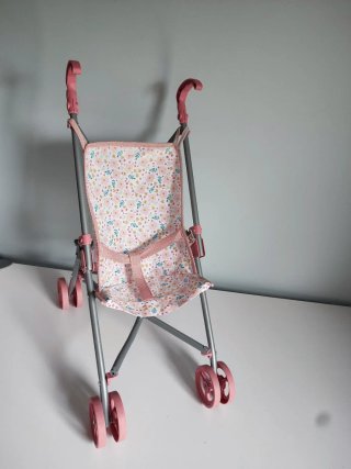 Carrito de muñecas floral rosa