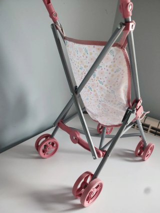 Carrito de muñecas floral rosa