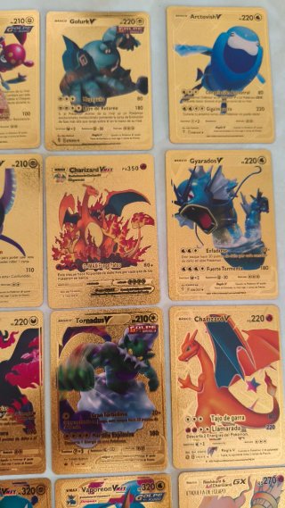 Lote Cartas Pokémon Doradas metalizadas