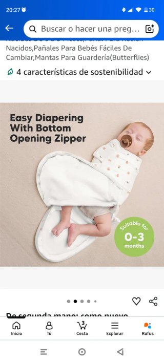 Sacos envolventes para bebé Momcozy. 18€ la caja