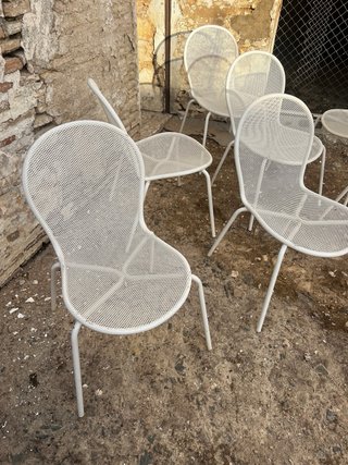 14 Sillas de Metal Blancas para Exterior