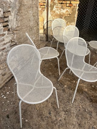 14 Sillas de Metal Blancas para Exterior