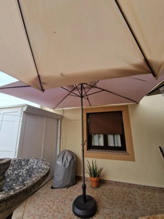 Sombrilla Parasol Jardín Terraza Beige/Gris