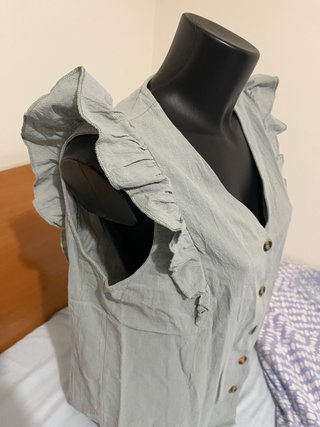 Blusa verde de algodón talla L