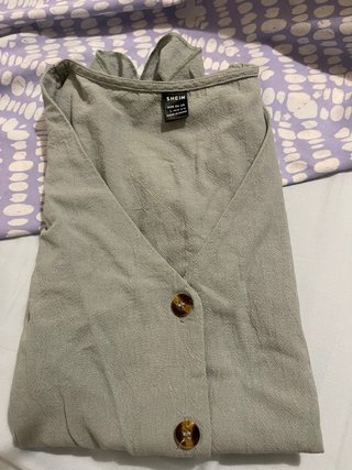 Blusa verde de algodón talla L