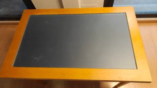 Mesa extensible madera y cristal 110x70