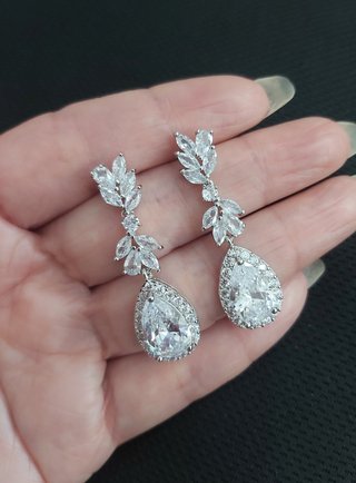 Pendientes de Novia con Circonias Cúbicas, NUEVO
