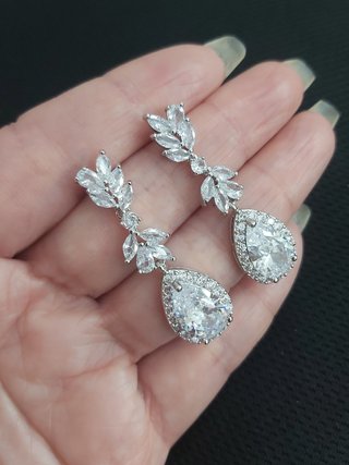 Pendientes de Novia con Circonias Cúbicas, NUEVO