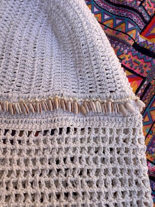 Top Crochet blanco roto, Talla S
