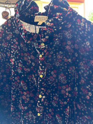 Vestido de terciopelo estampado floral