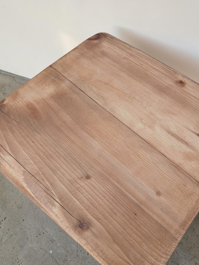 Mesita forja y madera