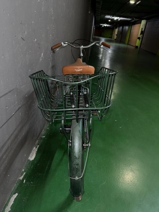 Bici urbana vintage estilo holandes verde botella
