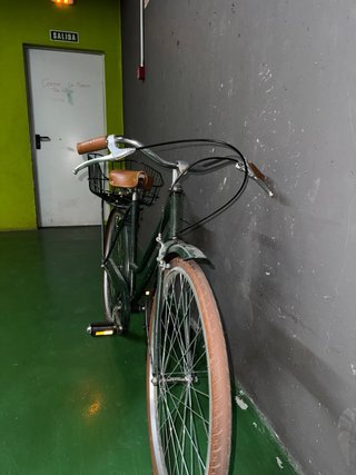 Bici urbana vintage estilo holandes verde botella