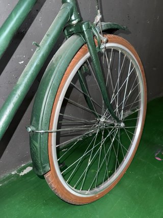 Bici urbana vintage estilo holandes verde botella
