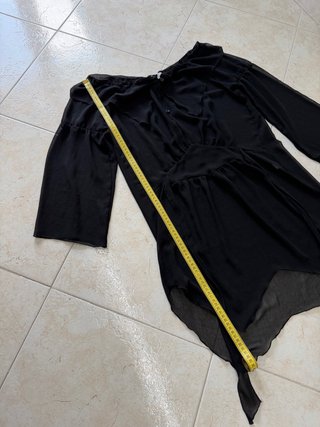Blusa Parah Seta Trasparente Nera - Taglia M